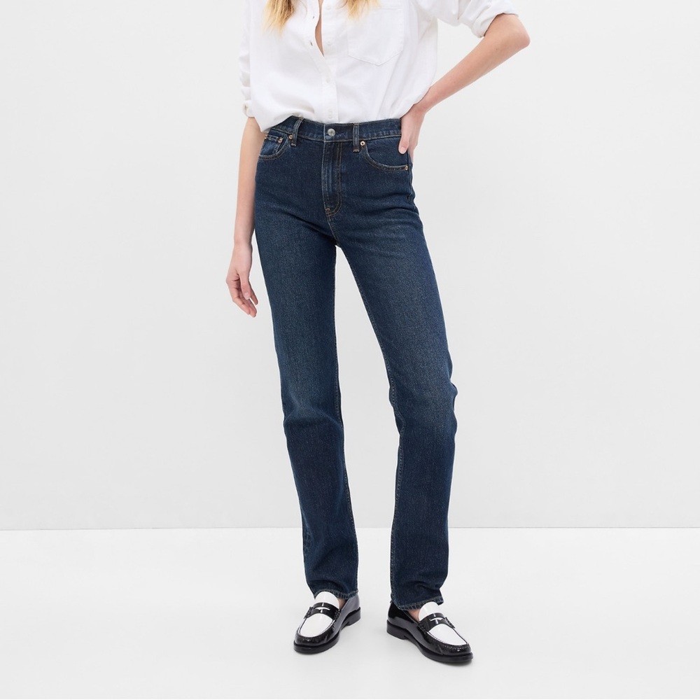 Gap High Rise ‘90’s Straight Jeans | Dark Indigo | sz 31 regular